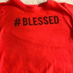 “Blessed” red sweatshirt